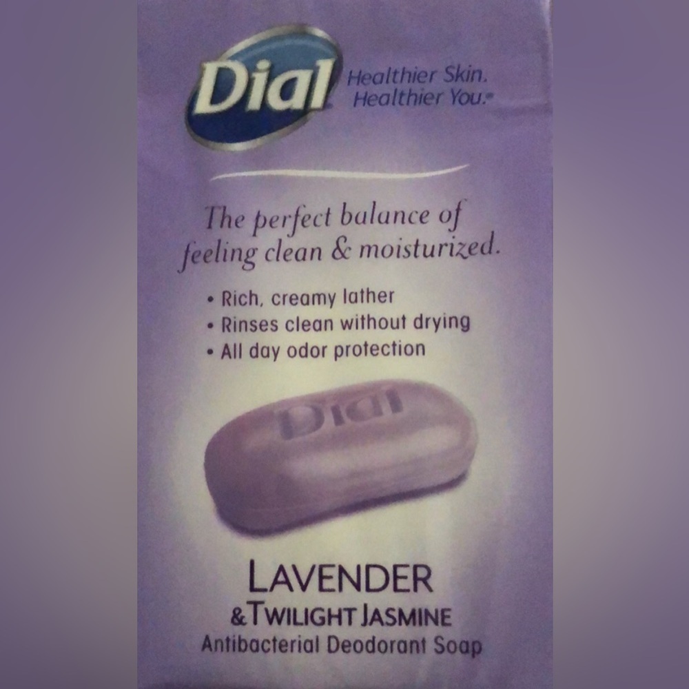 2 Bars DIAL Lavender & Twilight Jasmine Antibacterial Deodorant Soap 3.2oz Each - Picture 5 of 6